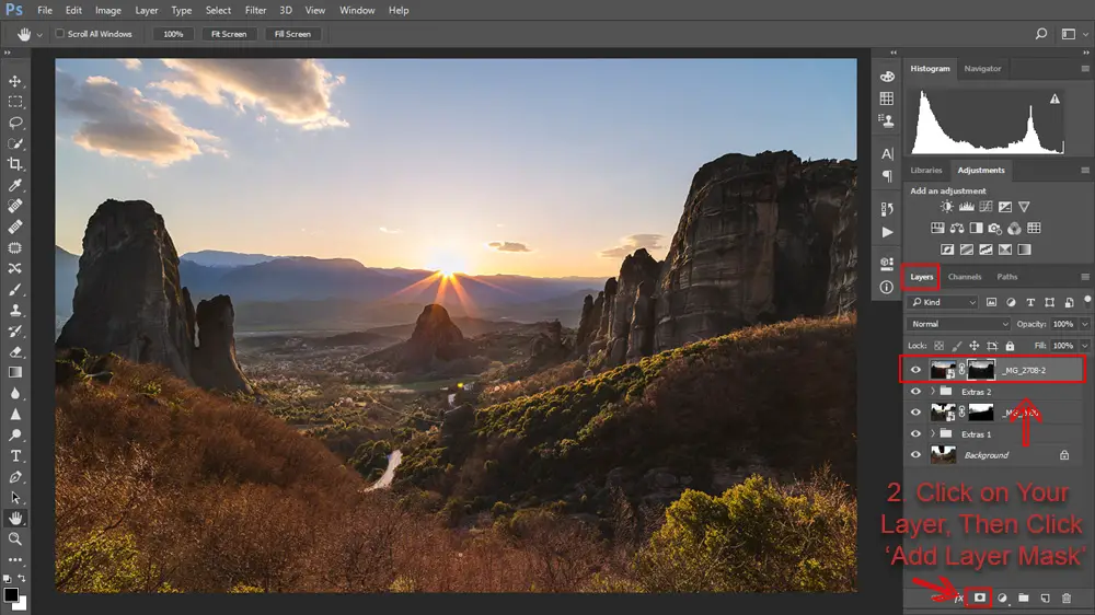 Add the luminosity selection as a layer mask to the sky exposure.