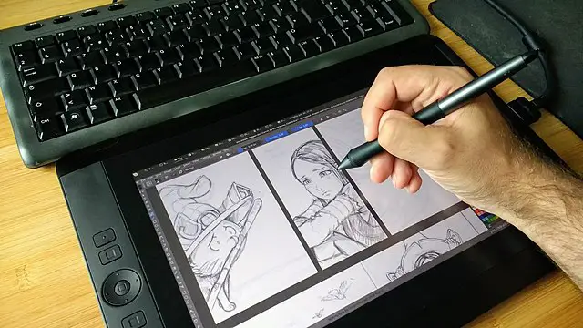 Wacom Cintiq drawing tablet showing low parallax