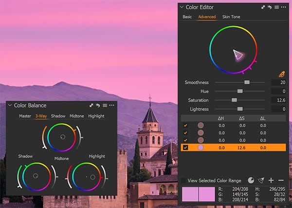 Capture One's main color editor tools