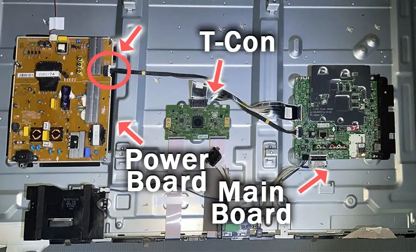 disconnect power board cable