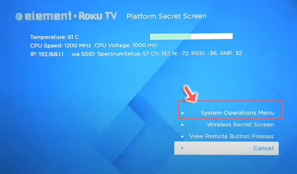 element tv platform secret screen