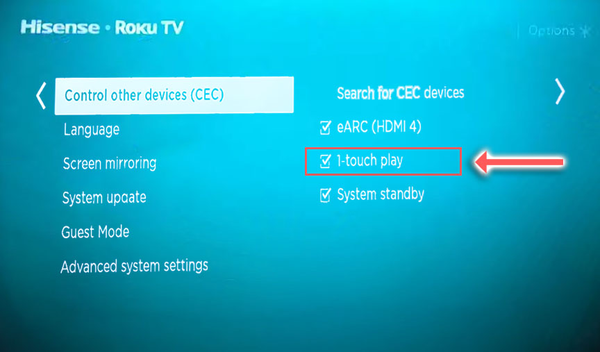 hisense roku tv switch on 1 touch play