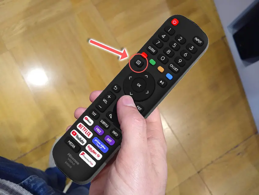 hisense tv remote three lines button