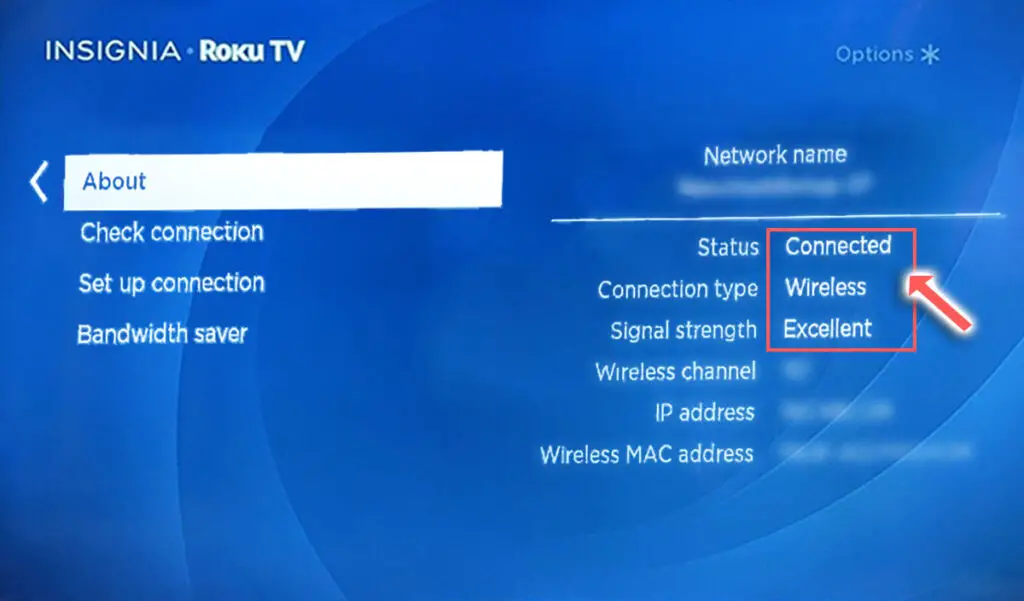 insignia roku tv network connected
