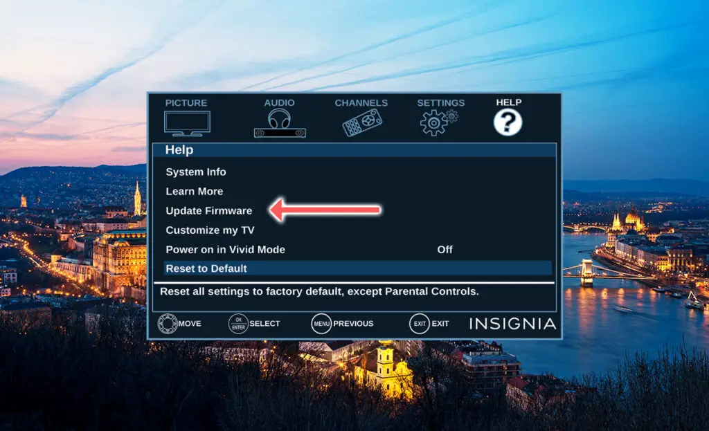 insignia tv update firmware
