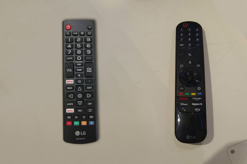 old and new lg tv remotes
