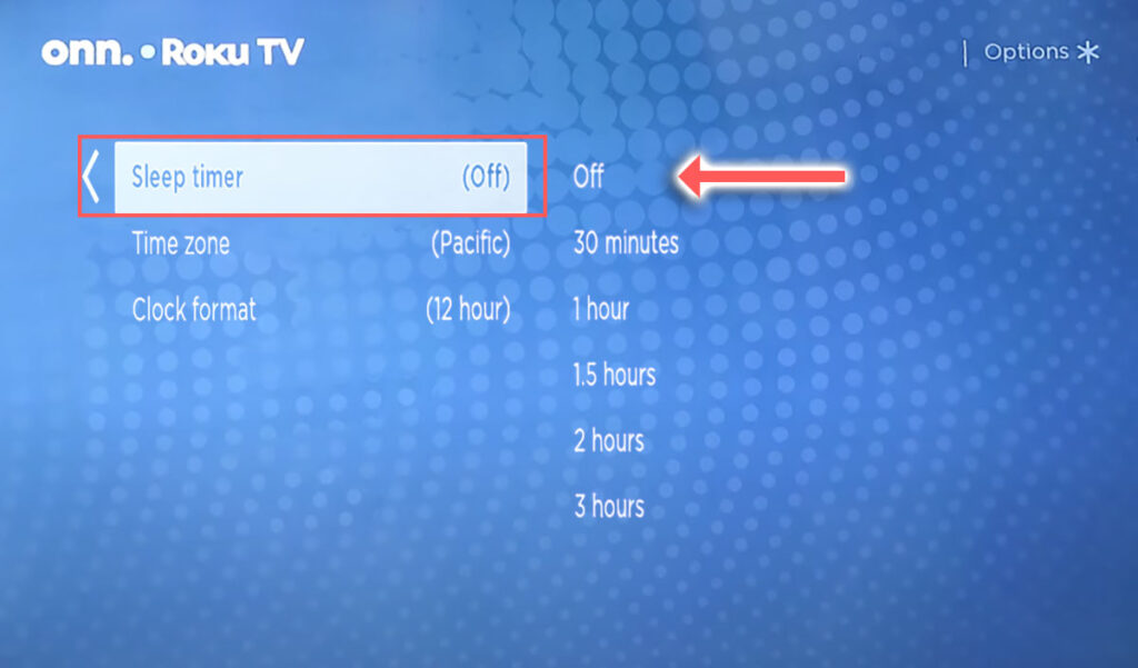 onn roku tv sleep timer settings