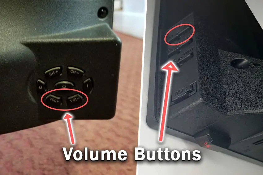 onn tv volume buttons location