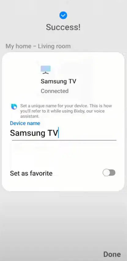 samsung smartthings app successfully connected