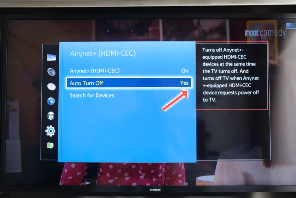 let hdmi cec devices turn on or off your samsung tv