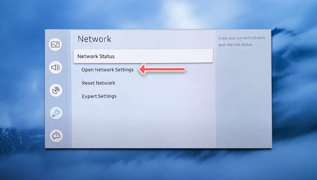 samsung tv network settings menu