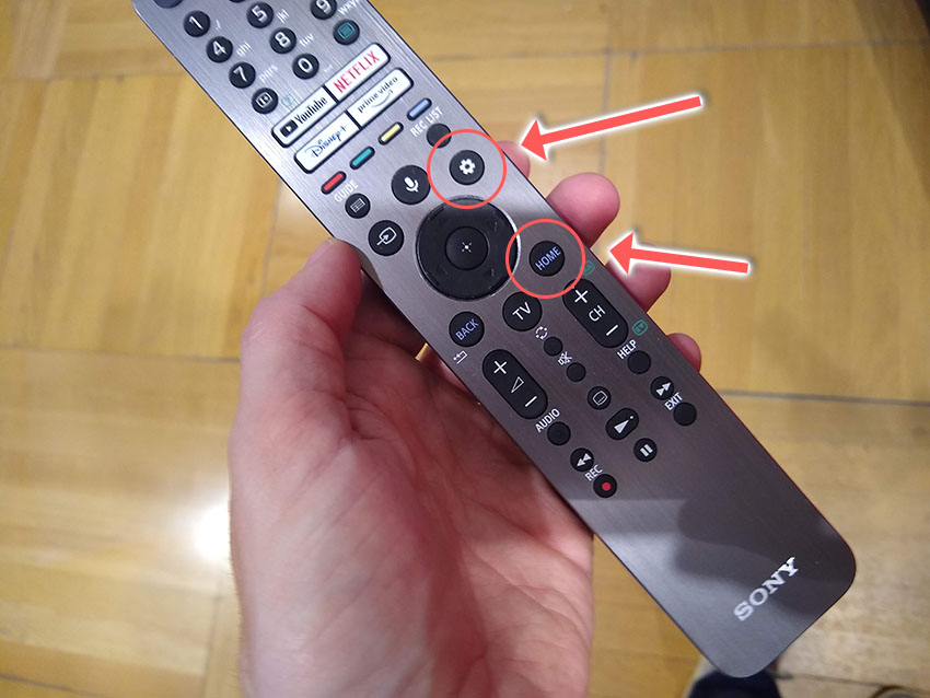 how to access settings on a sony tv remote
