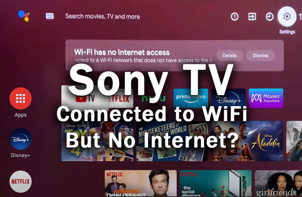 sony tv connected no internet