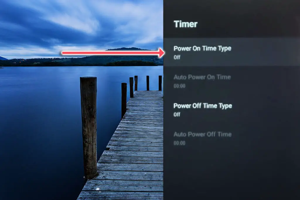 sony tv power on timer