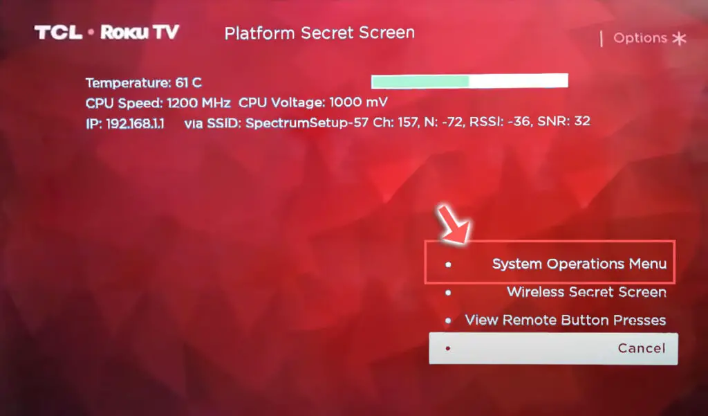 tcl roku tv platform secret screen