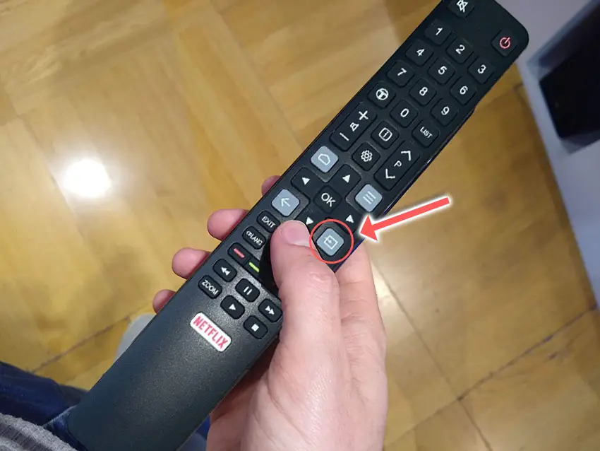 tcl tv remote input button