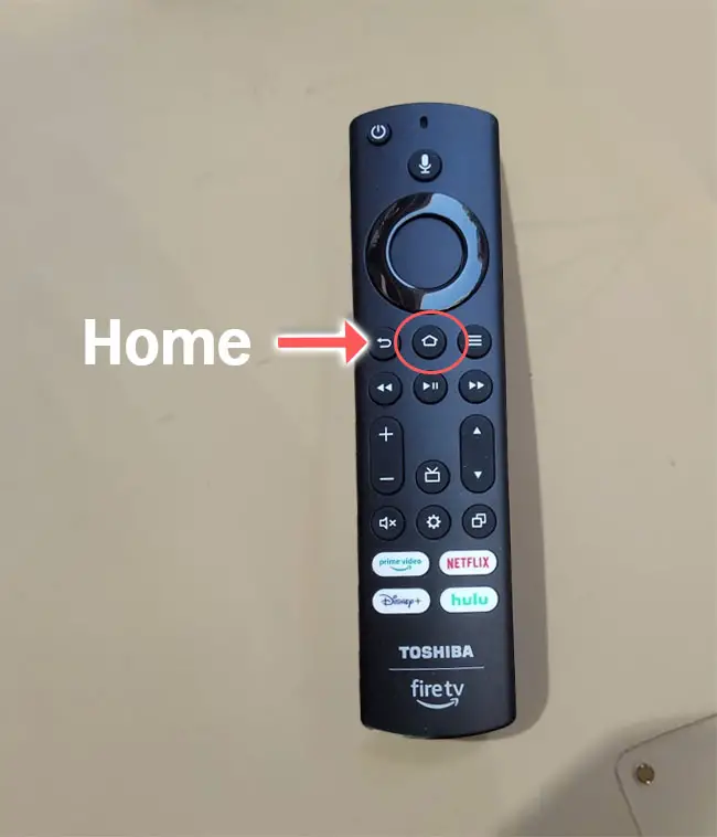 toshiba fire tv remote home button