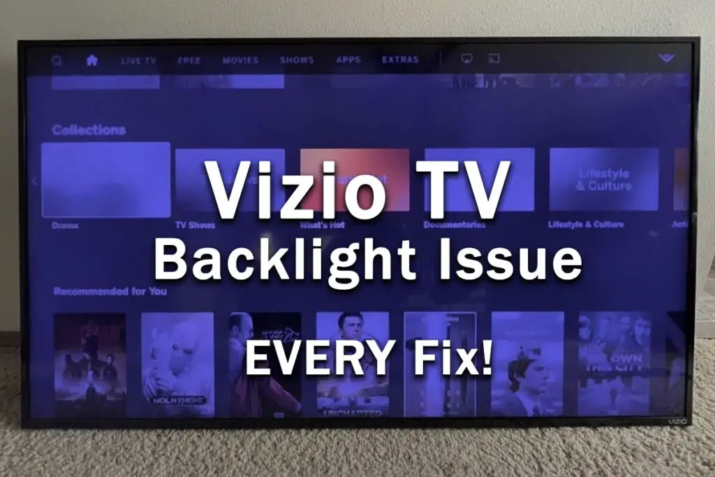 vizio tv backlight issue