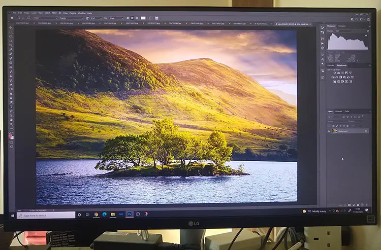 photoshop on a monitor