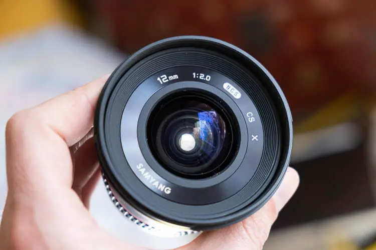 large maximum aperture on 12mm lens