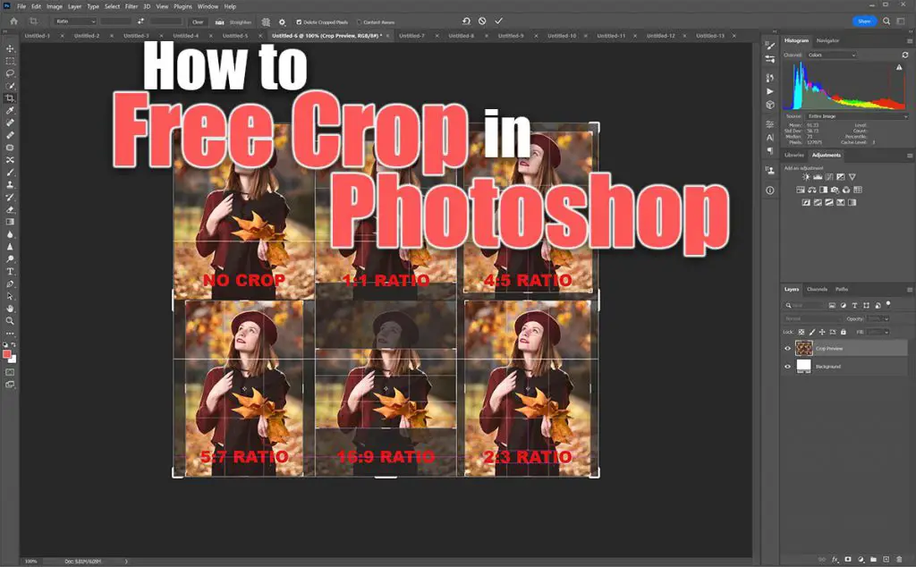 how to free crop in photoshop