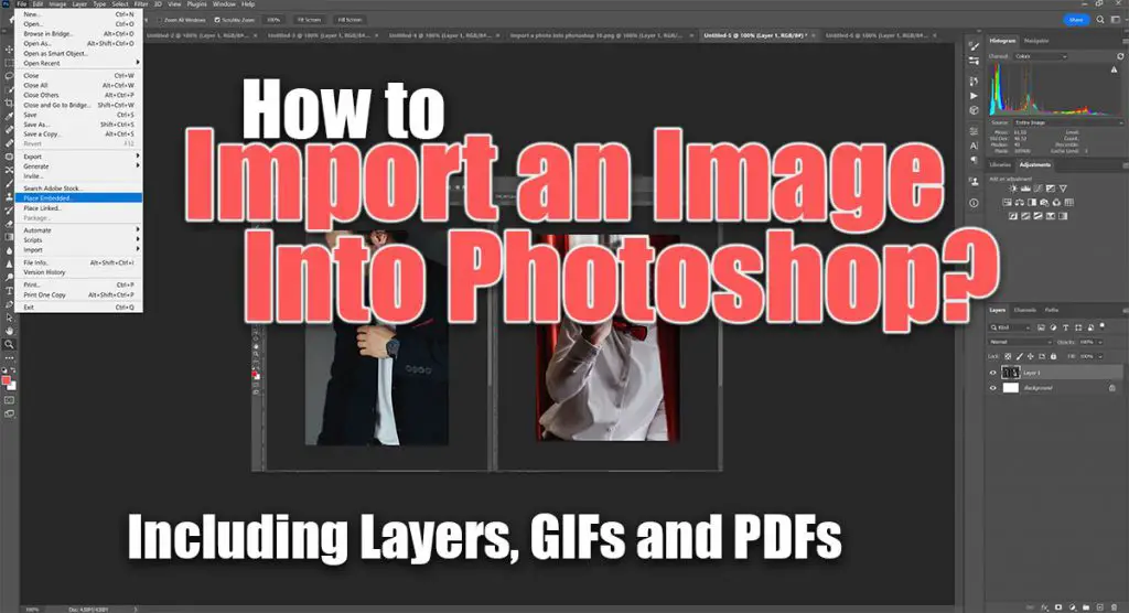 how to import an image into photoshop