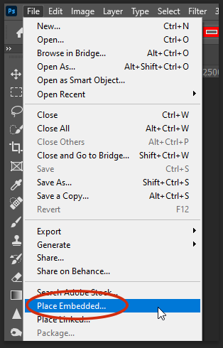 import a layer into photoshop 