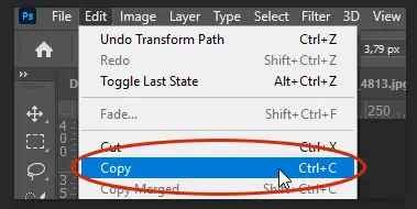 import an image into photoshop