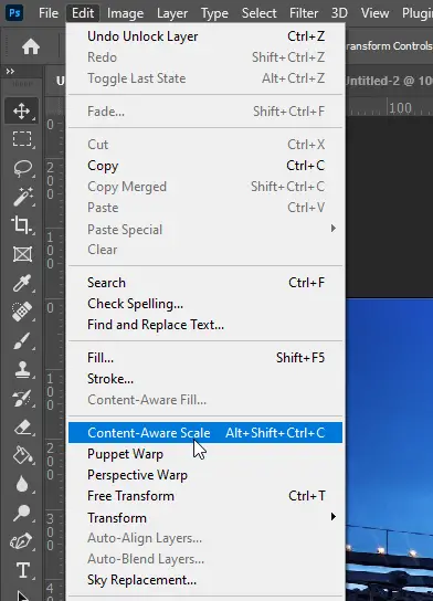 photoshop content aware scale
