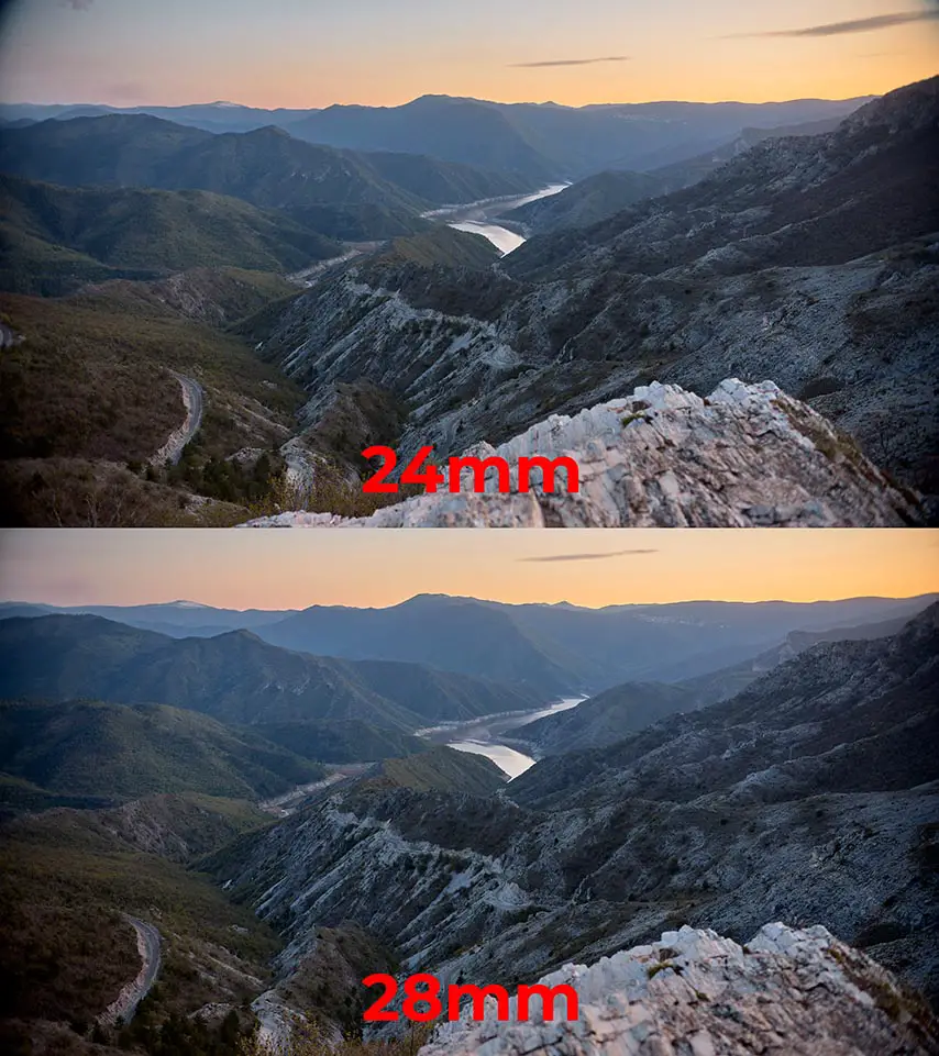 24mm vs 28mm landscape photography