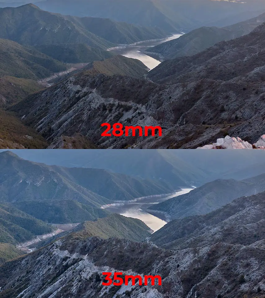 28mm vs 35mm landscape photography