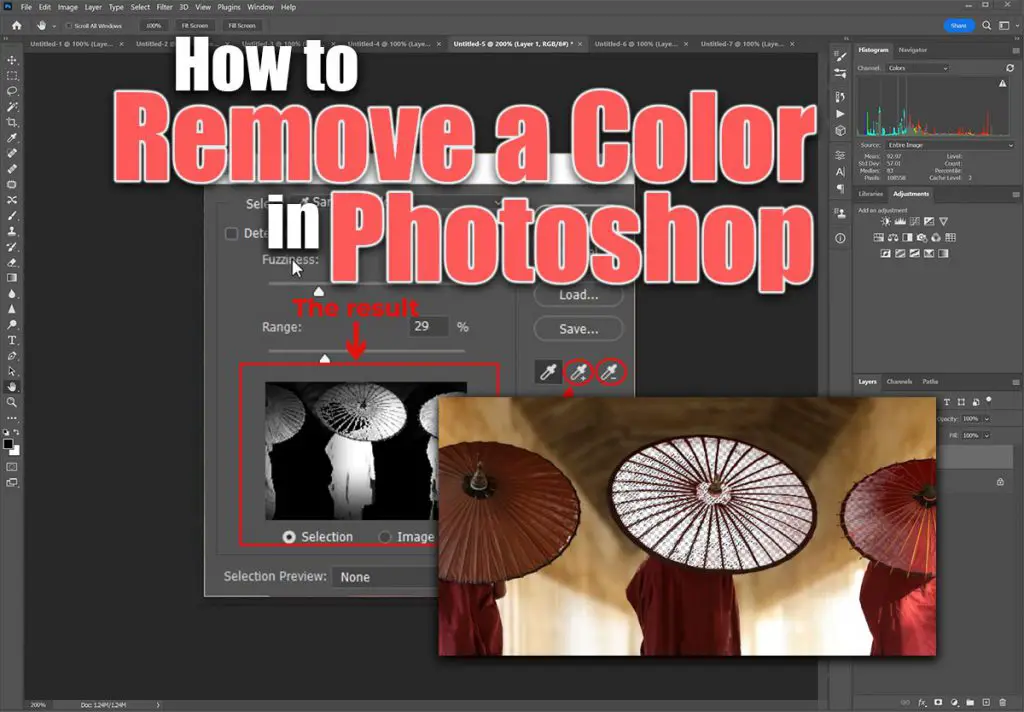 how to remove a color in photoshop