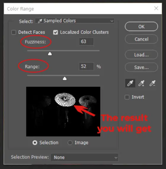range and fuzziness when removing a color in photoshop