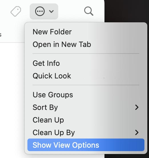 neo view options mac
