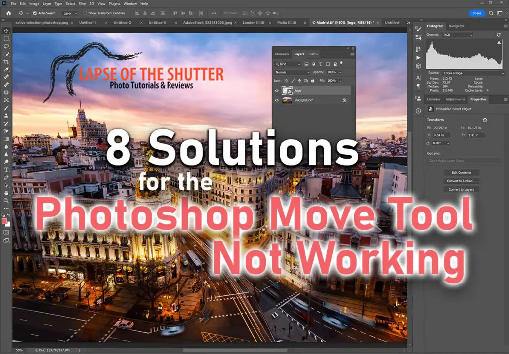 photoshop move tool not working