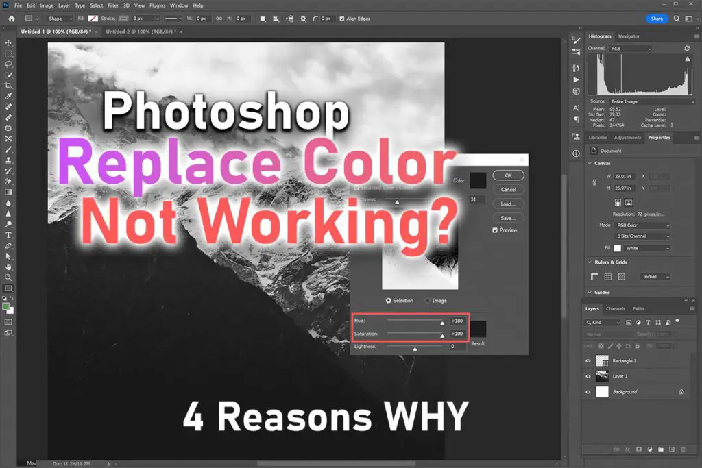 photoshop replace color not working