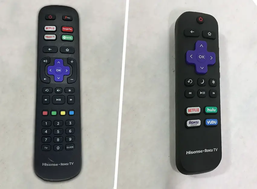 hisense roku tv remotes - two types