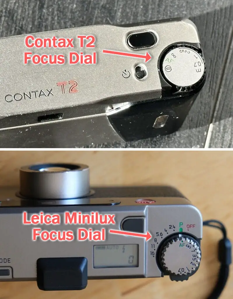 leica minilux vs contax t2 focus dial