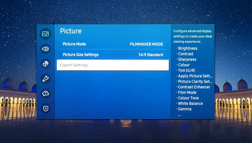 samsung tv picture settings