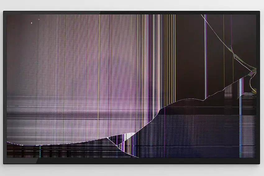 a damaged tv