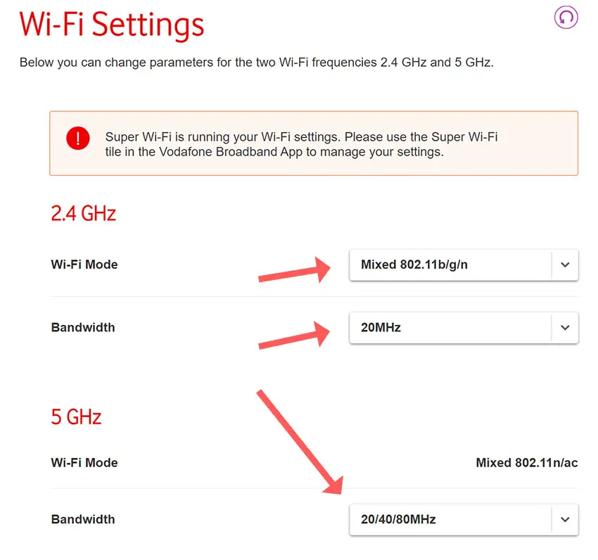 router wifi settings