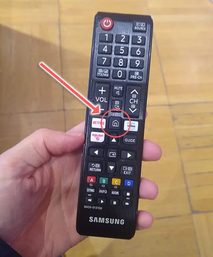 samsung tv remote home button