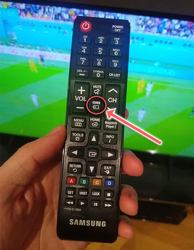 samsung tv remote source button