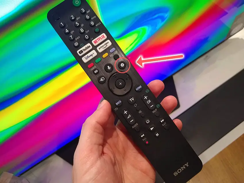 Sony Tv remote settings button