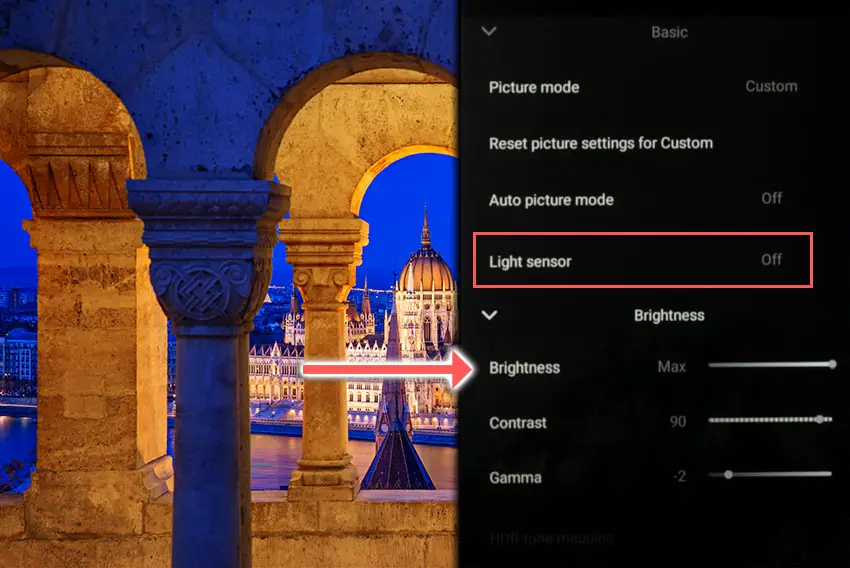 sony tv color settings