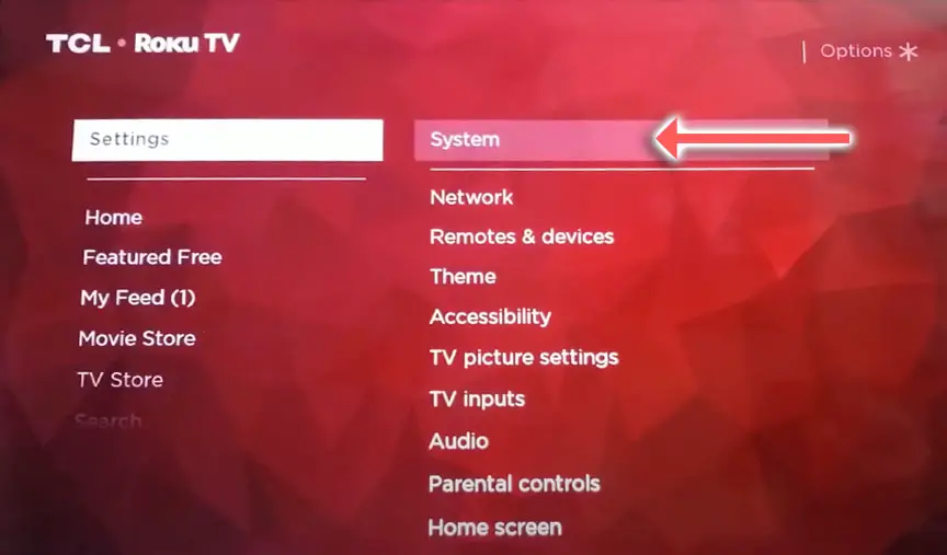 tcl roku tv system screen