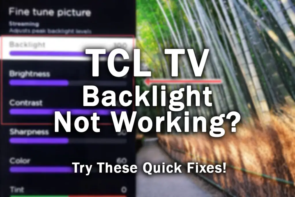 tcl tv backlight not working